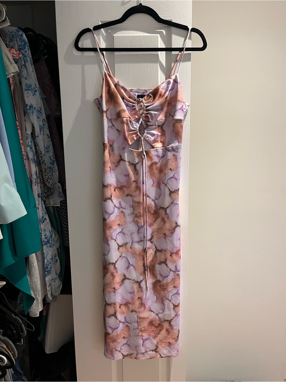 Dynamite Lilac and Peach Marble Midi Dress - Picture 1 of 3